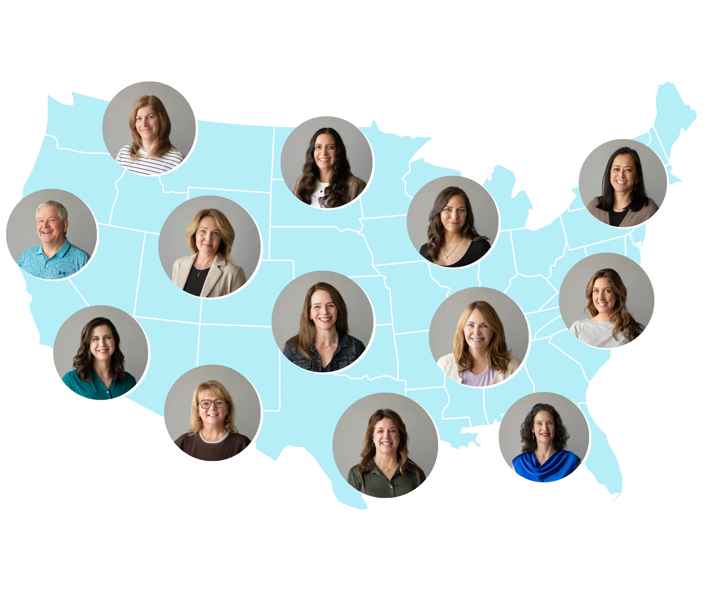 Map of Get Movin' Personal Event Coaches across the country
